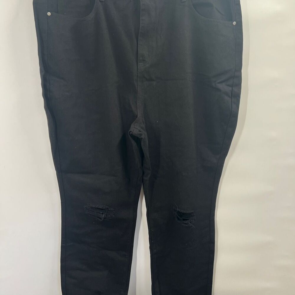 Boohoo Blue High Waist Distressed Skinny Jeans Black Size 22 High Rise Denim